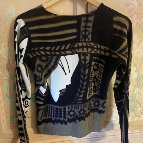 Vintage NOUN PARIS Japanese Lady Graphic Long Sleeve Knit Size S - Picture 5 of 9